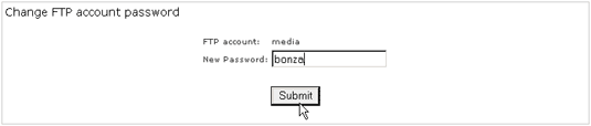 Changing a password on an FTP account