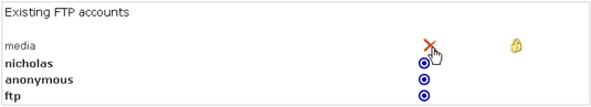 Deleting an FTP account